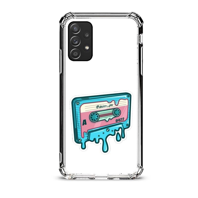Vintage cassette θήκη διάφανη & σχέδιο  d1122 γιά Galaxy A52s