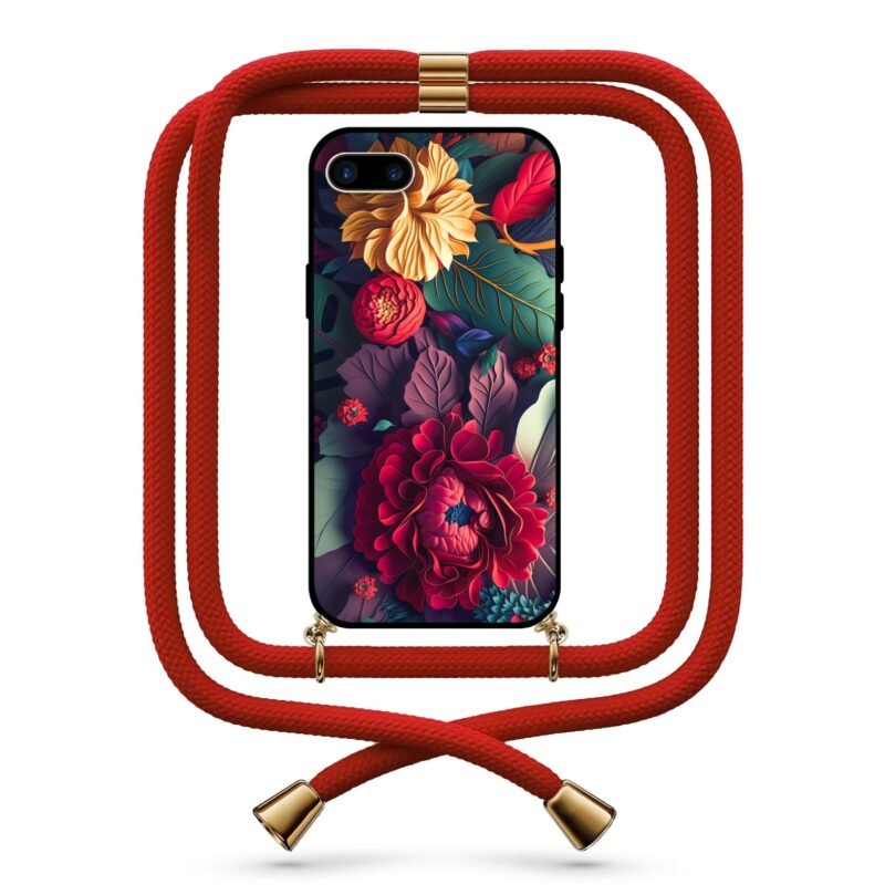 Floral θήκη κινητού με κορδόνι 9762 γιά iPhone 7 Plus /8 Plus