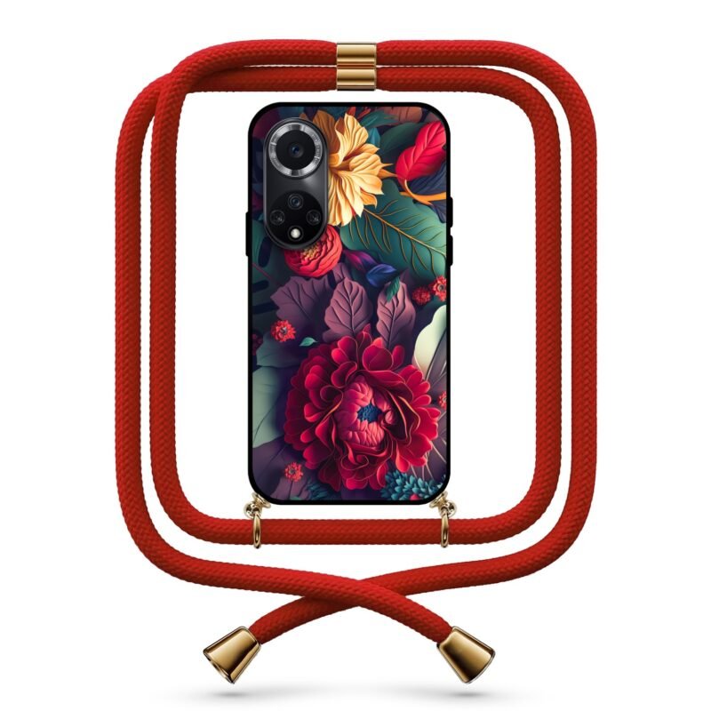 Floral θήκη με κορδόνι & σχέδιο 9762 για Huawei Nova 9