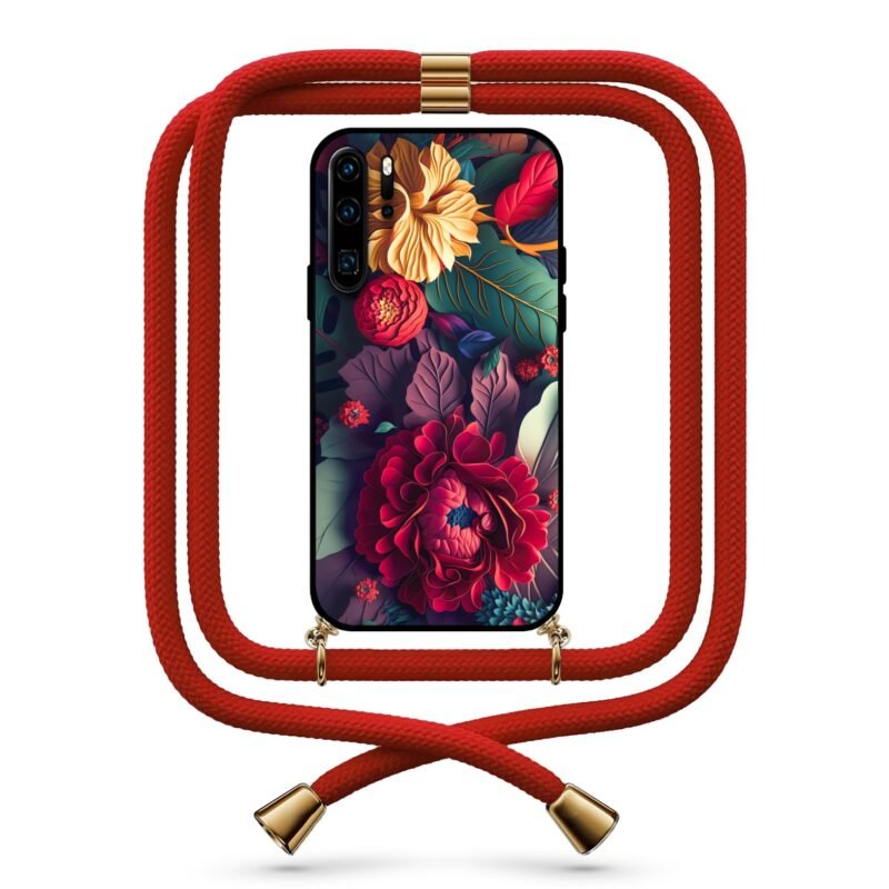 Floral θήκη με κορδόνι & σχέδιο 9762 για Huawei P30 Pro