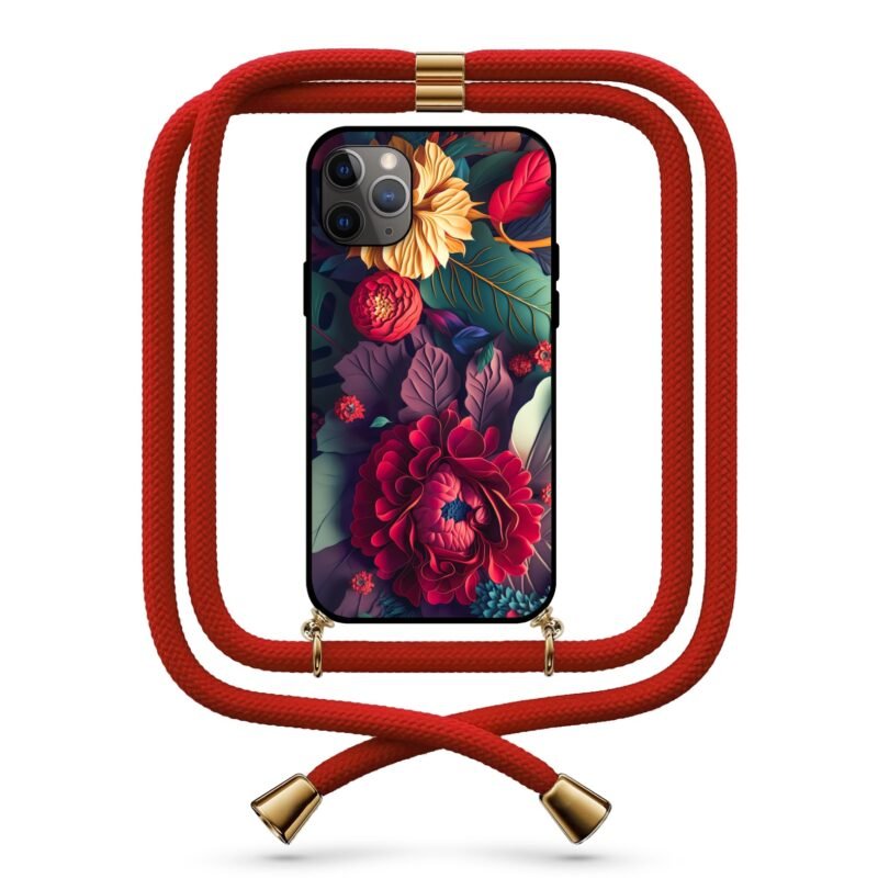 Floral θήκη κινητού με κορδόνι 9762 γιά iPhone 11 Pro Max