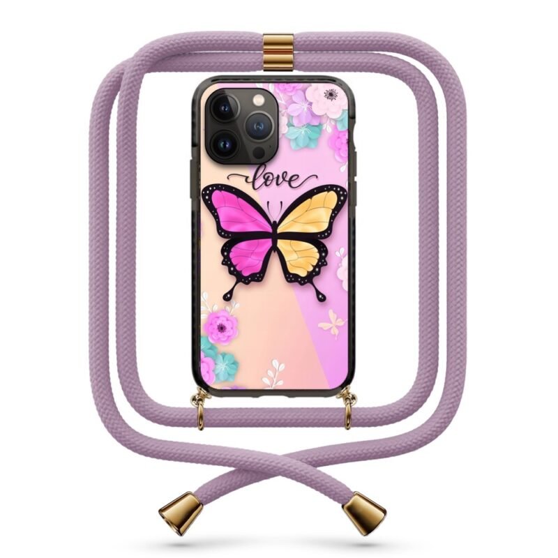 Butterfly θήκη κινητού με κορδόνι 9918 γιά iPhone 14 Pro