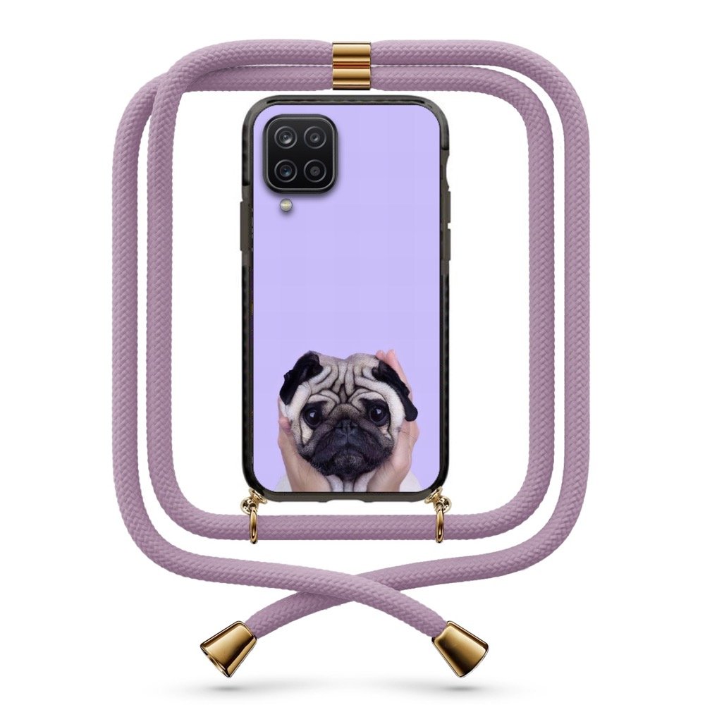 Cute pug θήκη με κορδόνι & σχέδιο 9919 για Galaxy A12