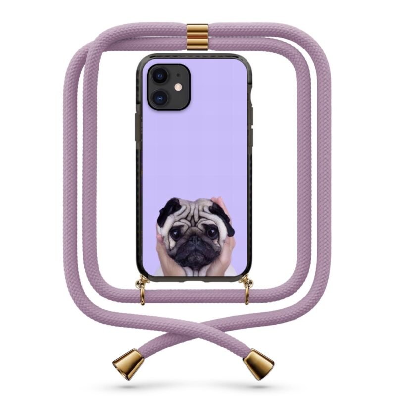 Cute pug θήκη κινητού με κορδόνι 9919 γιά iPhone 11