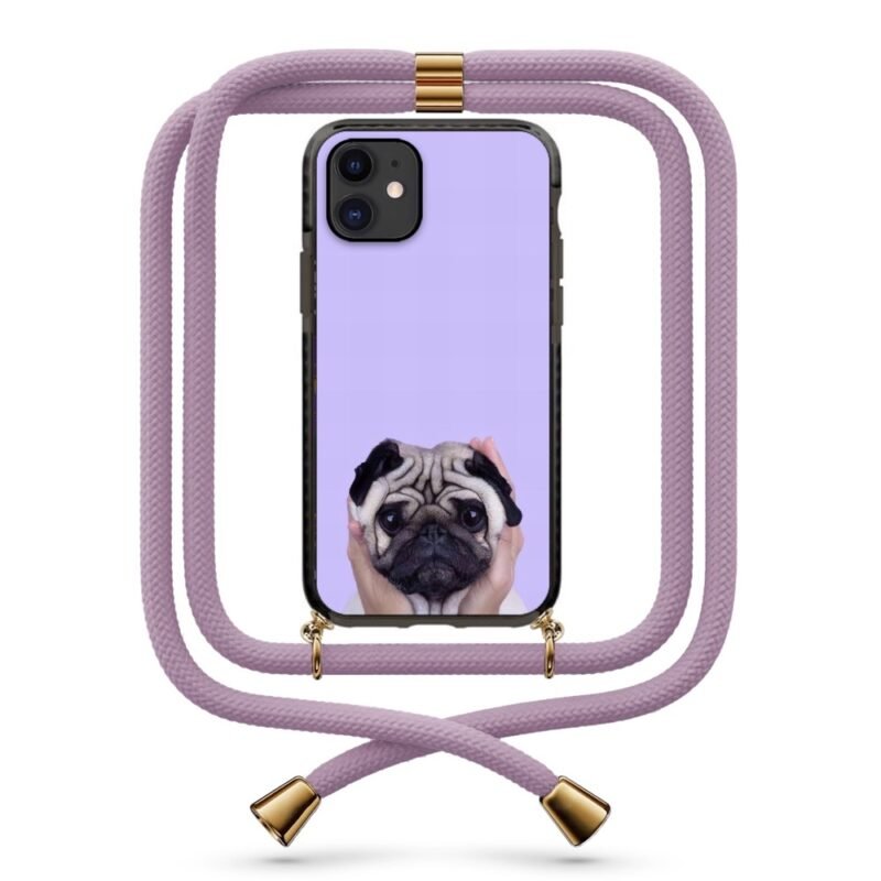 Cute pug θήκη κινητού με κορδόνι 9919 γιά iPhone 12