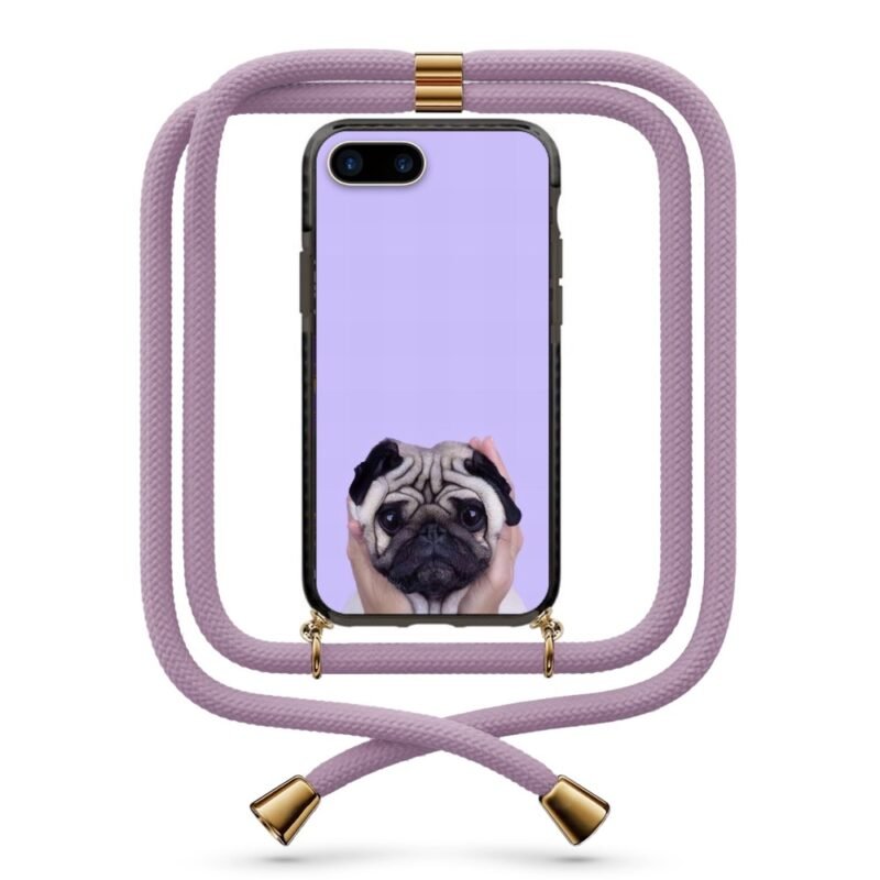 Cute pug θήκη κινητού με κορδόνι 9919 γιά iPhone 7 Plus /8 Plus