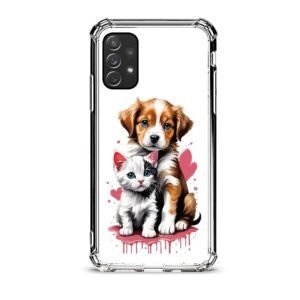 Puppy & kitten θήκη διάφανη & σχέδιο  d1028 γιά  Galaxy A72