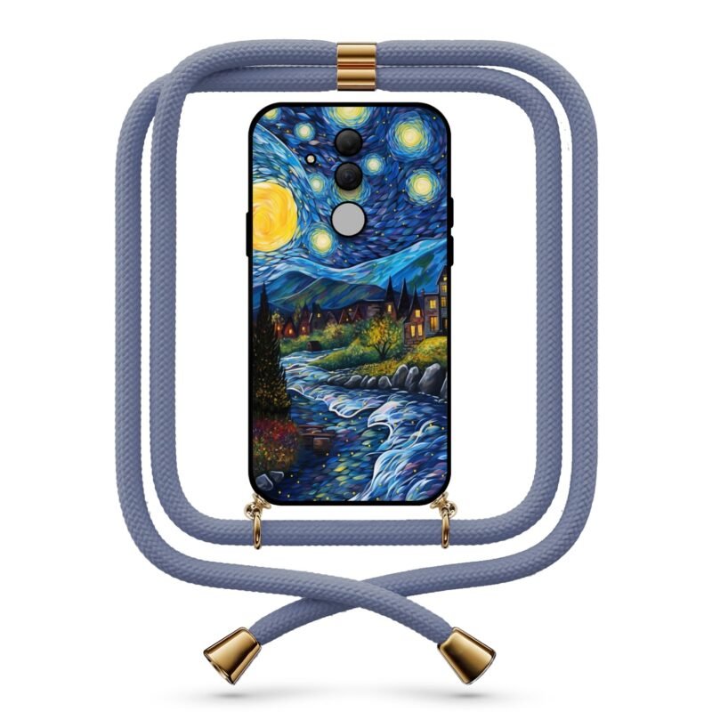 Starry night θήκη με κορδόνι & σχέδιο 9763 για Huawei Mate 20 Lite