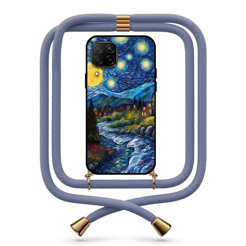 Starry night θήκη με κορδόνι & σχέδιο 9763 για Huawei P40 Lite