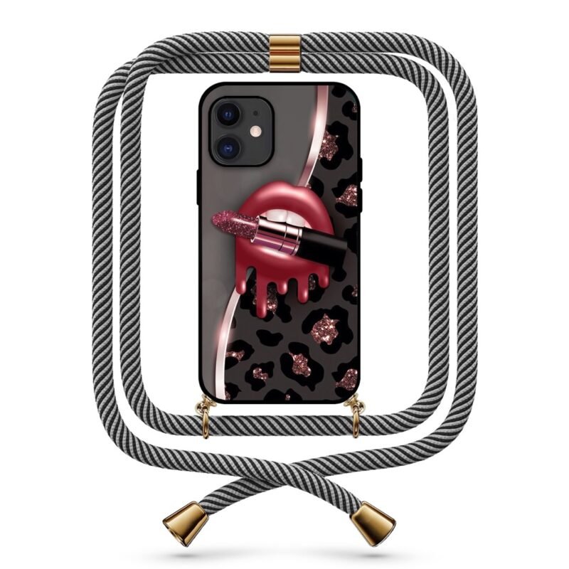 Animal Print lips θήκη κινητού με κορδόνι 9718 γιά iPhone 11