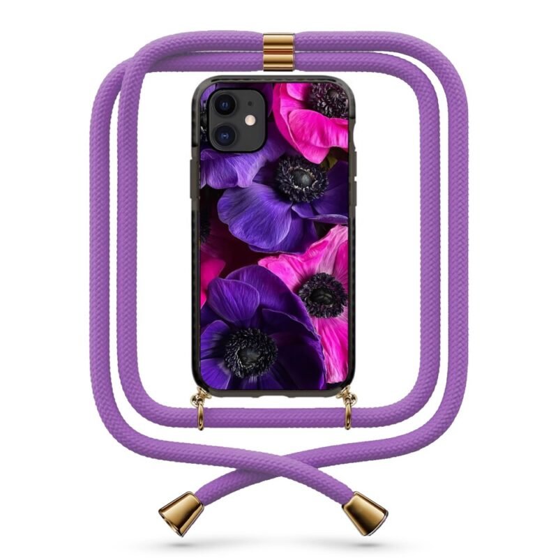 Floral θήκη κινητού με κορδόνι 9844 γιά iPhone 12