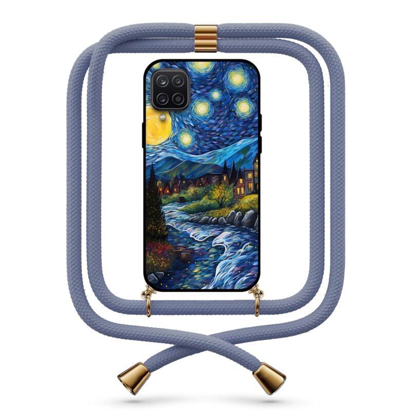 Starry night θήκη με κορδόνι & σχέδιο 9763 για Galaxy A12