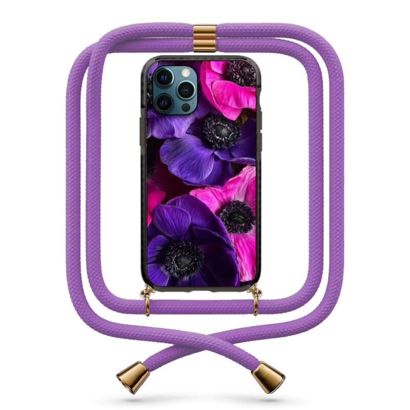 Floral θήκη κινητού με κορδόνι 9844 γιά iPhone 12 Pro