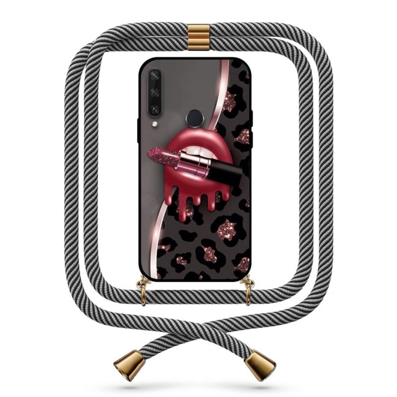 Animal Print lips θήκη με κορδόνι & σχέδιο 9718 για Huawei Y6P 2020