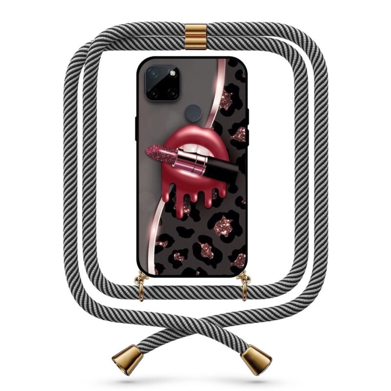 Animal Print lips θήκη με κορδόνι & σχέδιο 9718 για Realme C21Y