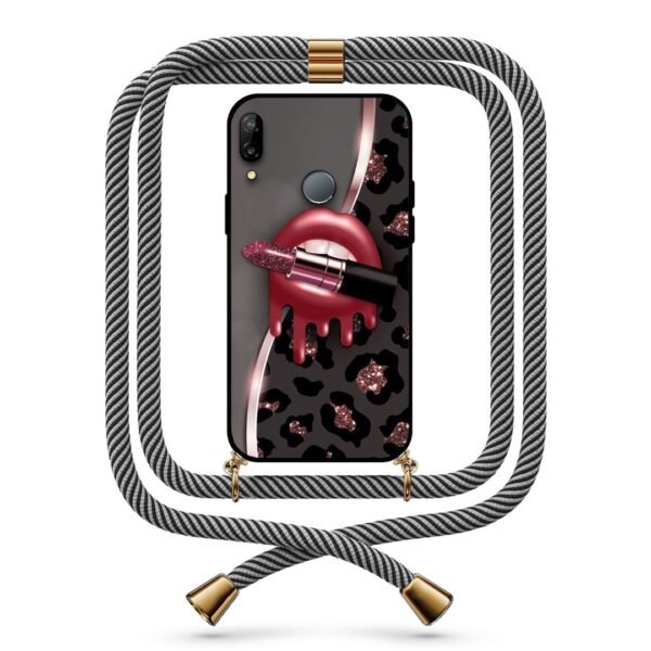 Animal Print lips θήκη με κορδόνι & σχέδιο 9718 για Huawei P20 Lite