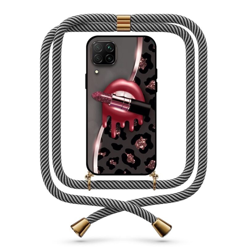 Animal Print lips θήκη με κορδόνι & σχέδιο 9718 για Huawei P40 Lite