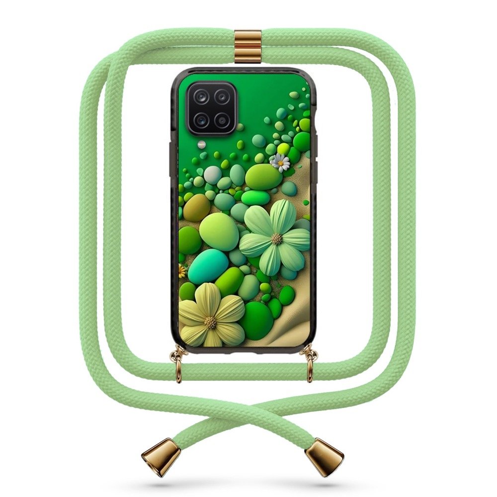 Stone flowers θήκη με κορδόνι & σχέδιο 9929 για Galaxy A12