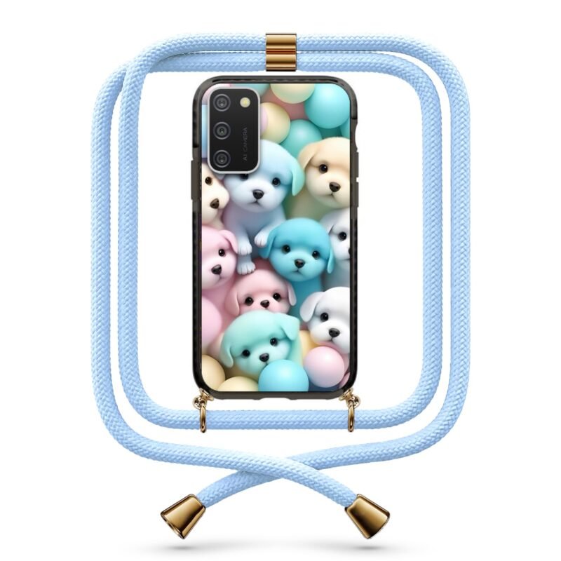 Puppies θήκη με κορδόνι & σχέδιο 9827 για Galaxy A02S