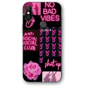 No bad vibes neon θήκη κινητού 9670 για Redmi Note 6 Pro