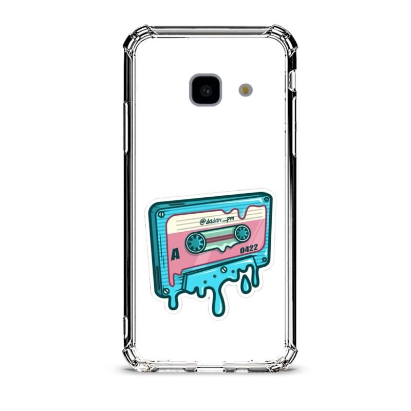Vintage cassette θήκη διάφανη & σχέδιο  d1122 γιά  Galaxy J4 2018