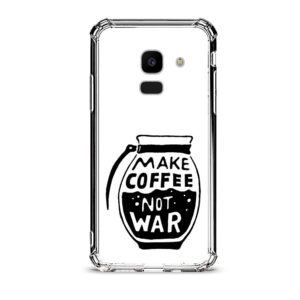 Make coffee not war θήκη διάφανη & σχέδιο  d1121 γιά  Galaxy J6 2018