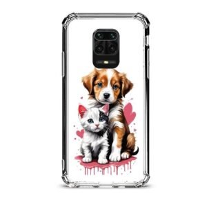 Puppy & kitten θήκη διάφανη & σχέδιο  d1028 γιά Xiaomi Redmi Note 9 Pro