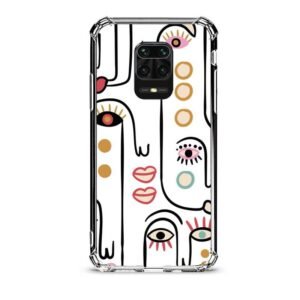 Abstract faces θήκη διάφανη & σχέδιο  d1102 γιά Xiaomi Redmi Note 9 Pro