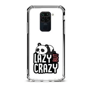 Lazy but crazy panda θήκη διάφανη & σχέδιο  d1120 γιά Xiaomi Redmi Note 9