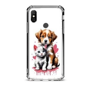 Puppy & kitten θήκη διάφανη & σχέδιο  d1028 γιά Xiaomi Redmi Note 6 Pro