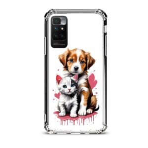 Puppy & kitten θήκη διάφανη & σχέδιο  d1028 γιά Xiaomi Redmi 10