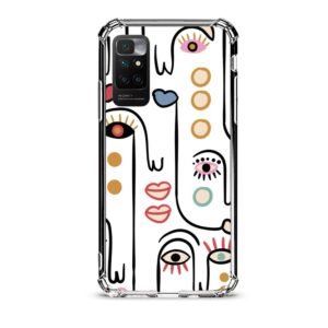 Abstract faces θήκη διάφανη & σχέδιο  d1102 γιά Xiaomi Redmi 10