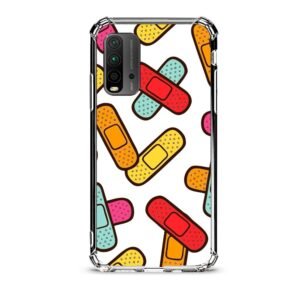 Patch pattern θήκη διάφανη & σχέδιο  d1099 γιά Xiaomi Redmi 9T