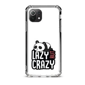 Lazy but crazy panda θήκη διάφανη & σχέδιο  d1120 γιά Xiaomi Mi 11 Lite 4G/5G