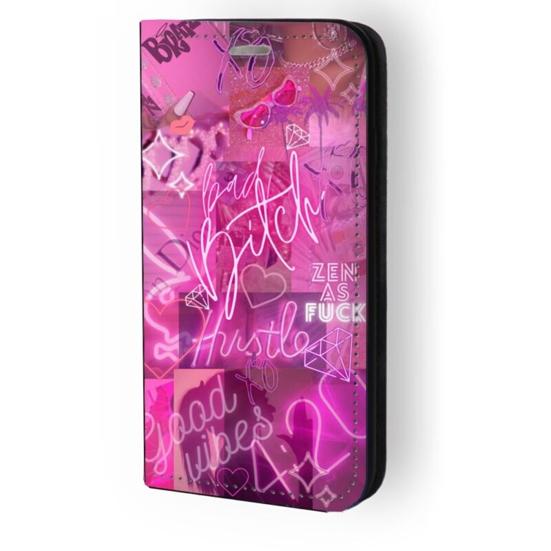 Θήκη book με σχέδιο neon quotes 91193 (iPhone 16 Plus)