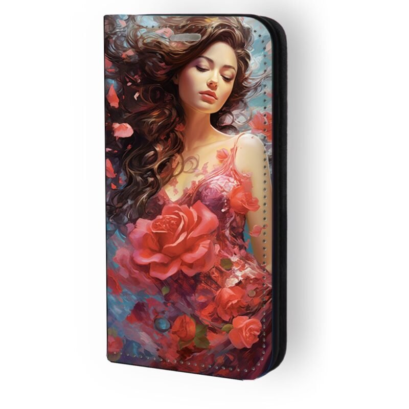 Θήκη book με σχέδιο flower girl 91194 (iPhone 16 Plus)