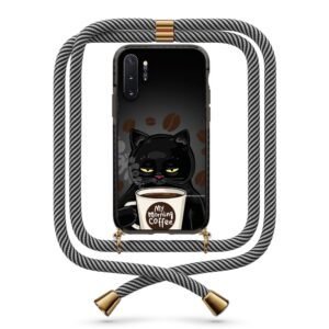 Coffee cat θήκη με κορδόνι & σχέδιο 9857 για  Galaxy Note 10 Plus