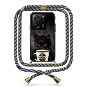 Coffee cat θήκη με κορδόνι & σχέδιο 9857 για Xiaomi Mi 13T/13T Pro