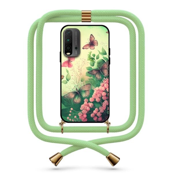 Butterfly flowers θήκη με κορδόνι & σχέδιο 9777 για Xiaomi Redmi 9T