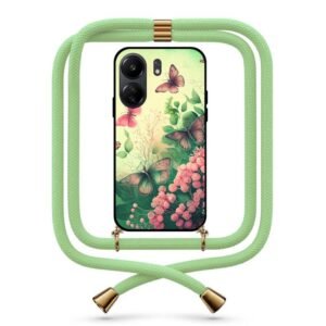 Butterfly flowers θήκη με κορδόνι & σχέδιο 9777 για Redmi 13C 4G