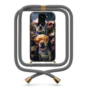 Dogs θήκη με κορδόνι & σχέδιο 9799 για  Galaxy A8 Plus 2018