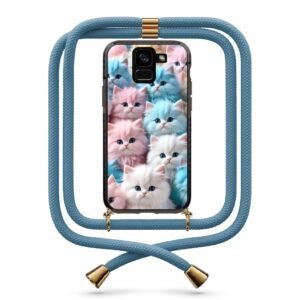 Kittens θήκη με κορδόνι & σχέδιο 9810 για  Galaxy A8 Plus 2018