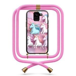 Unicorns θήκη με κορδόνι & σχέδιο 9820 για  Galaxy A8 Plus 2018