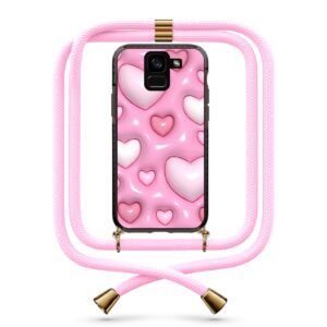 3d hearts θήκη με κορδόνι & σχέδιο 9821 για  Galaxy A8 Plus 2018