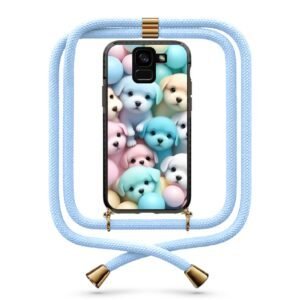 Puppies θήκη με κορδόνι & σχέδιο 9827 για  Galaxy A8 Plus 2018