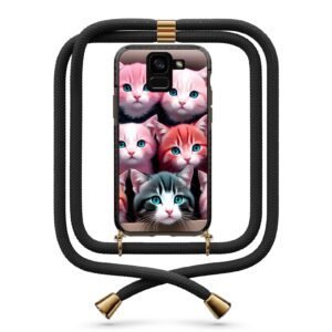 Cats θήκη με κορδόνι & σχέδιο 9835 για  Galaxy A8 Plus 2018