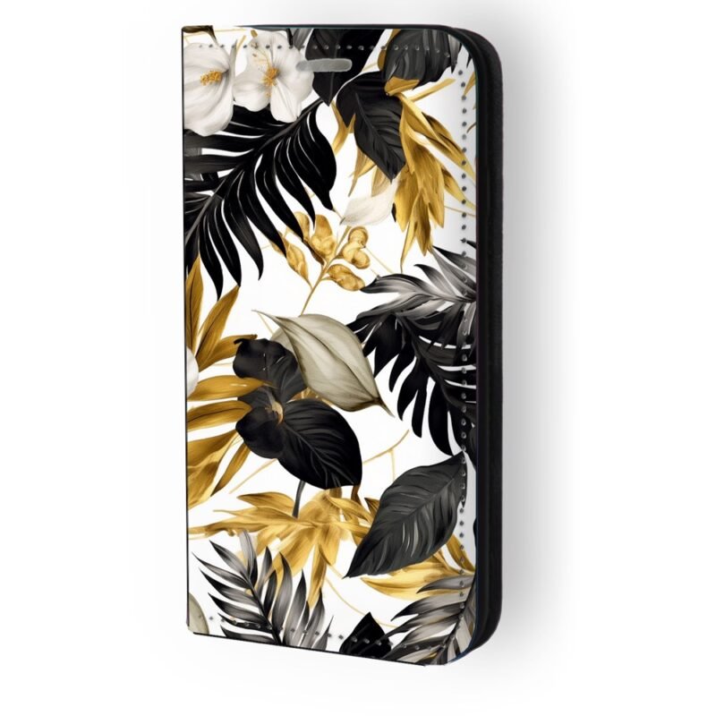 Θήκη book με σχέδιο leaves  91249 (iPhone 16 Plus)