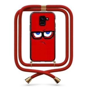 Nerdy face θήκη με κορδόνι & σχέδιο 9865 για  Galaxy A8 Plus 2018