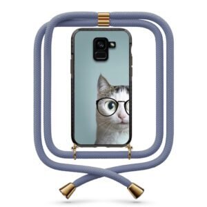 Cat glasses θήκη με κορδόνι & σχέδιο 9868 για  Galaxy A8 Plus 2018