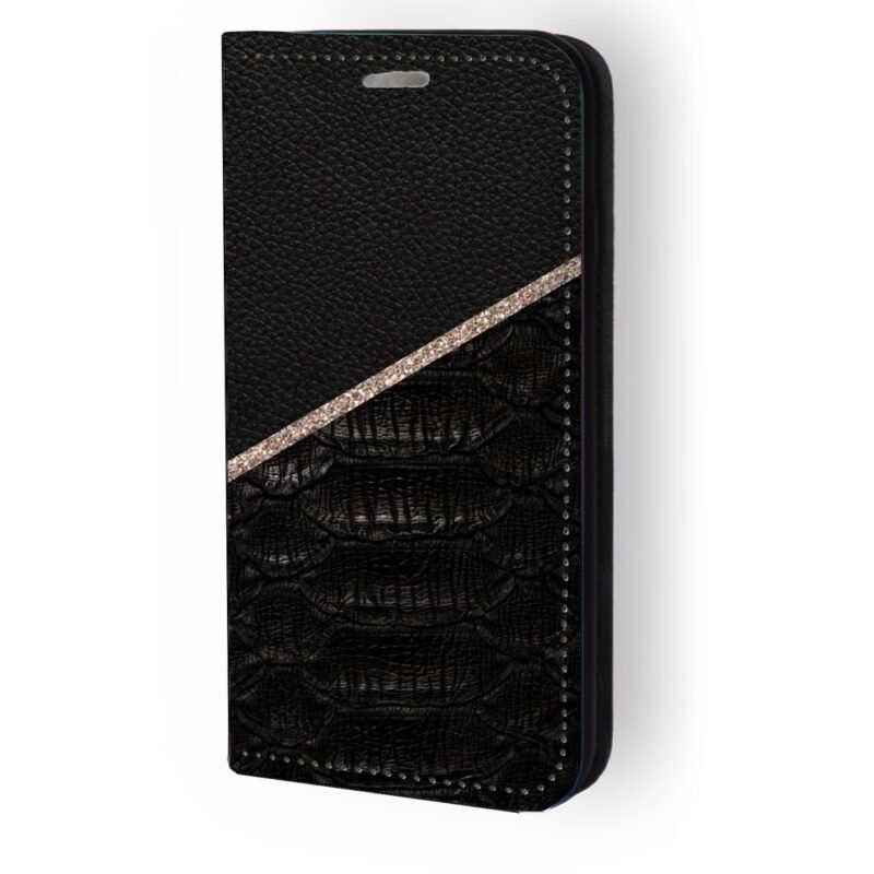 Θήκη book με σχέδιο leather snake print 9636 (Redmi Note 14 5G)